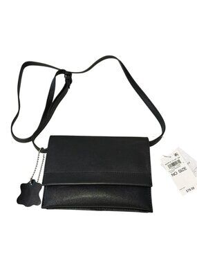 Giani Bernini Black Nappa Leather Flap Crossbody Bag New